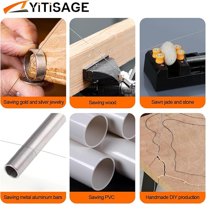 Deep Coping Saw With Diameter 1mm Diamond Wire for Woodworking, Plastic, Rubber, and Soft Metal Cutting