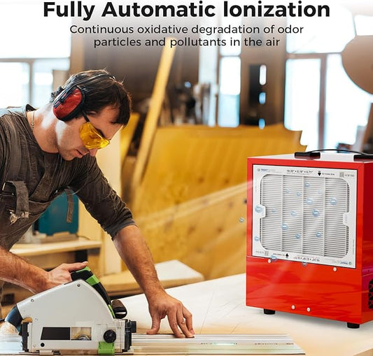 ALORAIR Portable Air Filtration System Built-In Ionizer, 180째 Air Intake (850/1050CFM) Tabletop Dust Collector for Woodworking with Vortex Fan, Air Filter for Garage, Works Shop, Home, Purecare 1050IG
