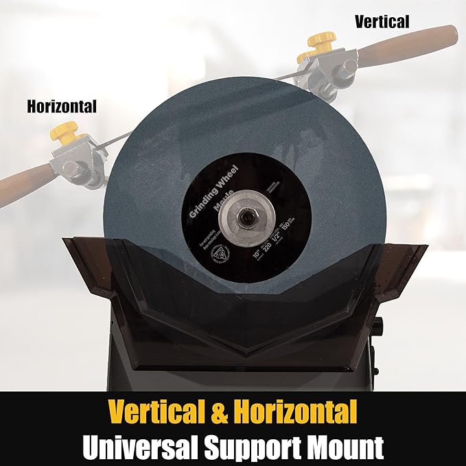 10 Inch Variable Speed Wet Sharpening System, 90-160RPM Wet Bench Grinder, Two Direction Water Cooled Wet/Dry Sharpening System for knife, Chisel, Scissor, Woodworking Tools