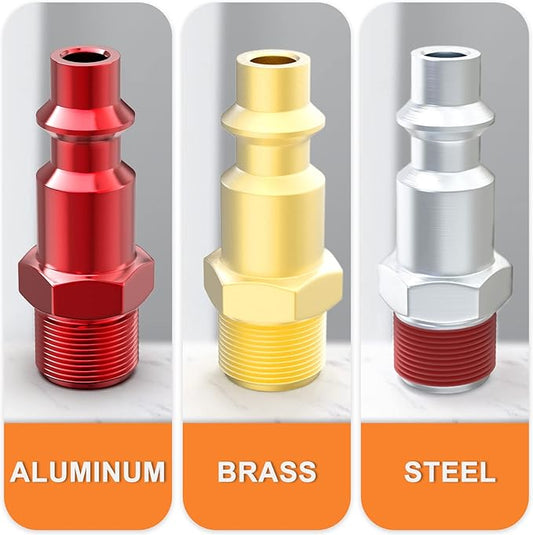 GASHER 30Pcs 1/4-Inch NPT Male Industrial Air Plug, Pneumatic Plugs 300PSI