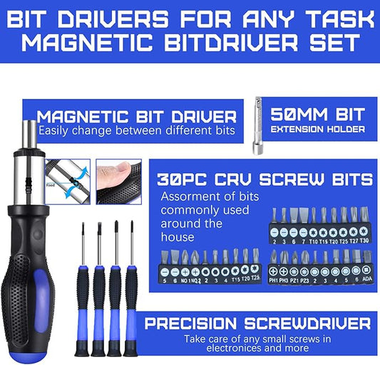jar-owl Home Tool Kit Tool Set 146 Pieces Metric Household Hand Tool Kit竊똀uto Repair Tool Set with Portable Toolbox for Homeowner, Diyer, Handyman