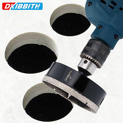 4" Diamond Hole-Saw Bits with Pilot Drill Bit 4 in Diamond Tipped Tile Hole Saws with Guiding Bit for Accurate Drilling, for Porcelain Tile Ceramic Pottery Granite Stone Glass Bottles 102mm