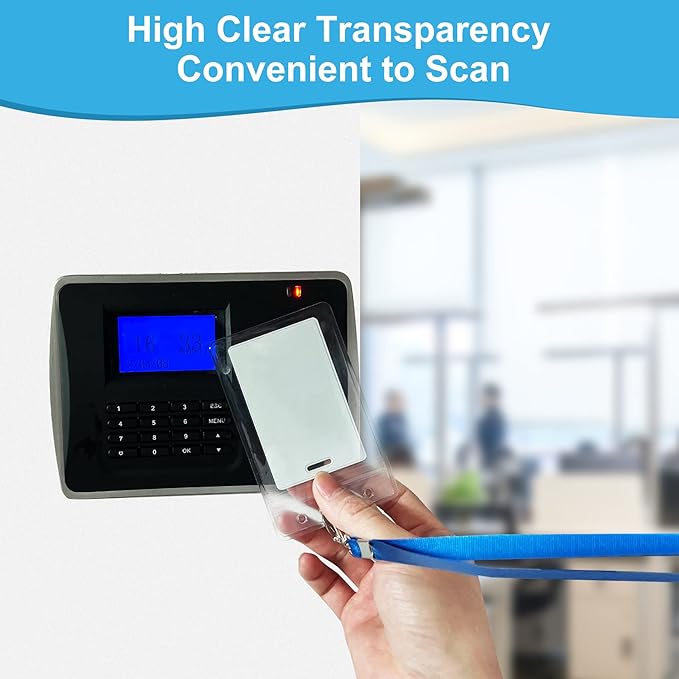 10 Pack Extra Thick ID Card Name Badge Holder Heavy Duty Waterproof Clear Plastic PVC Vertical Sleeve Pocket Resealable