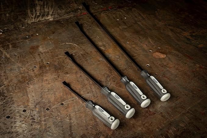 Blackout XP Heavy Duty Pry Bar Set, 4 Piece Mechanic Tool Set with Comfort Grip and Maximum Leverage, Black
