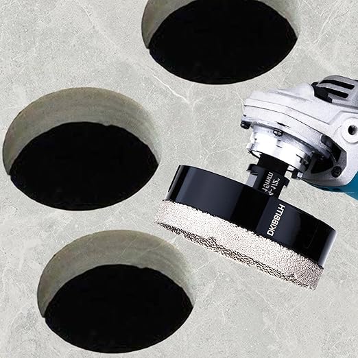 DKIBBITH 4-1/2in Dry Diamond Core Drill Bit, Tile Hole Saw for Ceramic Porcelain Granite Quartz Marble Tiles Stone Brick Glass Block with 5/8-11 Thread Fit Angle Grinders, 115mm Black