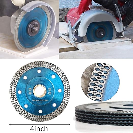 5Pcs/Lot 4" Super Thin Diamond Saw Blade Porcelain Tile Blade for Granite Marble Ceramic Wet or Dry Cutting (4"-5)