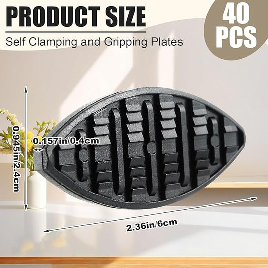 80 Pcs Biscuit Joiners Plastic Self Clamping and Gripping Plates Black Biscuit Joiner Tool for Woodworking Composite Deck Fixed Door Frame Furniture Framing