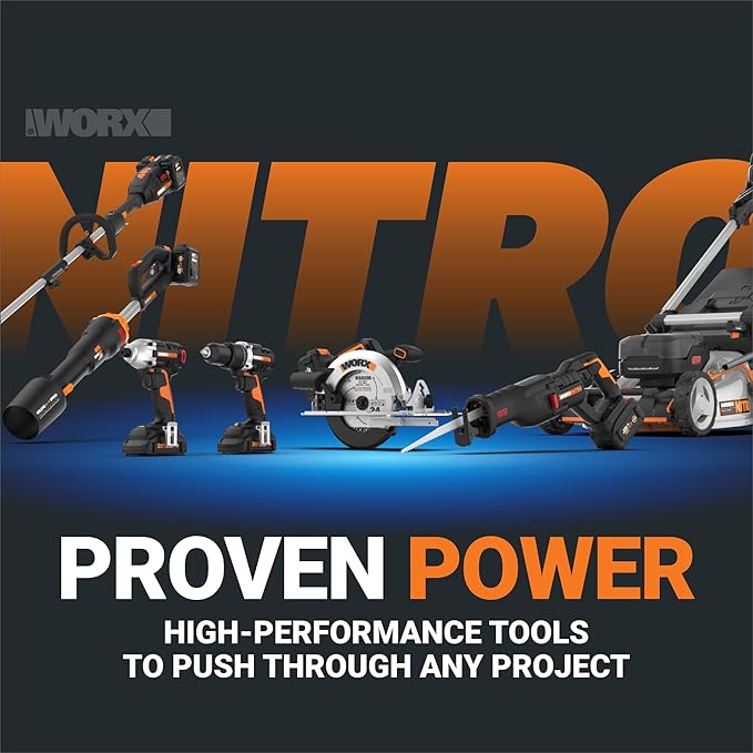 Worx Nitro 20V 18GA Brad Nailer Cordless Fires 80 Nails Per Minute, Cordless Nail Gun Anti-Ejection, Nail Gun Battery Powered Tool-Free Jam Release WX842L.9 Power Share ??Tool only