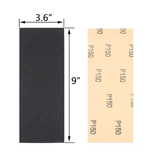 30Pcs 9 x 3.6 Inchs 150 Grit Wet and Dry Handmade Universal Sanding Sheets, Suitable for Woodworking Furniture/Automobiles/Metal/Lacquer Polishing Sandpaper