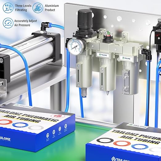 TAILONZ PNEUMATIC 0-240PSI 3/4" NPT Industrial 3-Stage Air Dryer System ??Particulate Filter, Coalescing Filter, Desiccant Dryer & Regulator (Auto Drain)