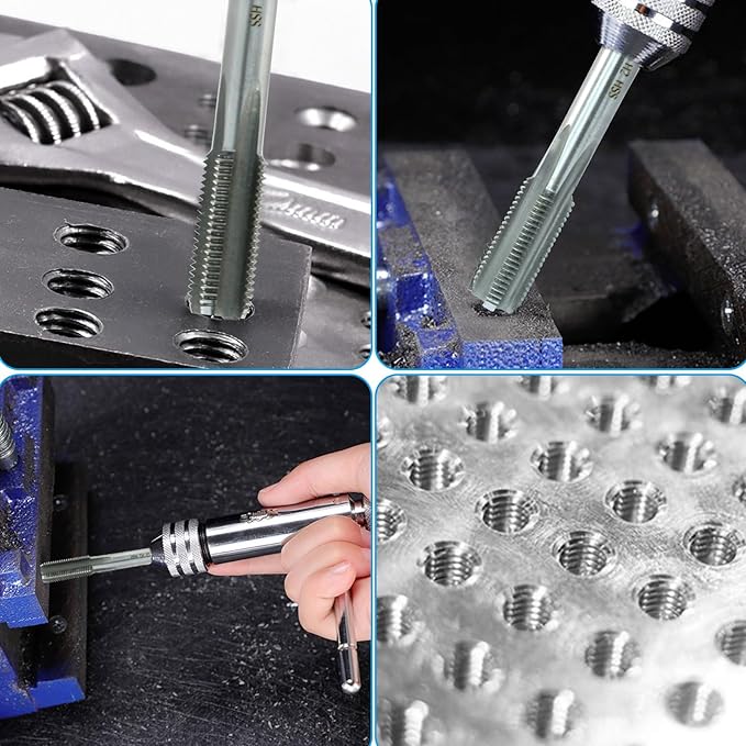 HARSKIYER M12 x 1.25 Metric Tap and Die Set, HSS Machine Thread Tap Die Set, M12 x 1.25mm Right Hand Thread Tapping Tool