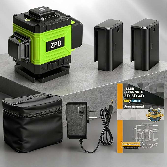 Laser Level - 360 Laser Level Self Leveling Green Lazer Leveler 360 Self Leveling for Construction, Tile, Home Renovation, Picture Hanging, green 2D laser level