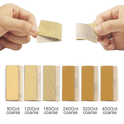MAXMAN Sand Paper Sanding Block 3.5?쓝 1??Sandpaper Assortment 80 120 180 240 320 400 600 Grit, Micro Detail Sander, Sand Paper for Wood Furniture, Crafts, Woodworking Projects, Tight Spaces, 70Pcs