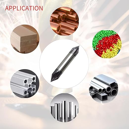 1/2" Carbide Chamfer Mill, 60 Degree, Double End, 4 Flute, Solid Carbide, AlTiN Coated, 3" Overall Length, for Medium Hardness Materials
