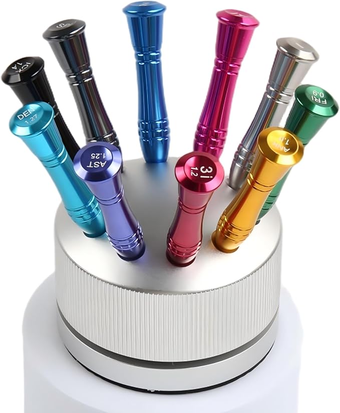 Dental Implant Screw Driver Universal Kit Tool Dentistry Implant Repair Stainless Steal Base Orthodontic Dentistry Tool with 10 Pcs(Slivery)