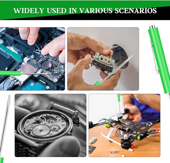 36 Pcs Pocket Screwdriver Mini Tops and Pocket Screwdriver with Magnet Pocket Screwdriver for Mechanical Electrician Technician Repair Tool (Green)