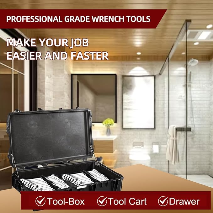42-Tool Magnetic Wrench Organizer, Customizable Wrench Organizer Set for Tool Box, Wrench Holder for Tool Drawer Storage