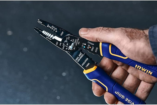 IRWIN VISE-GRIP Wire Stripper, 8 inch, Cuts 10-22 AWG, Plier Style Nose, ProTouch Grip for Maximum Comfort (2078309)