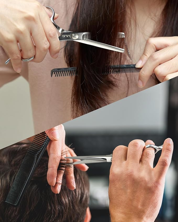ULG Hair Cutting Scissors Set, Hair Scissors Thinning Shears for Hair Cutting, Professional Barber Scissors Hair Shears for Women Men Adults Kids Salon Home Use, Japanese Stainless Steel