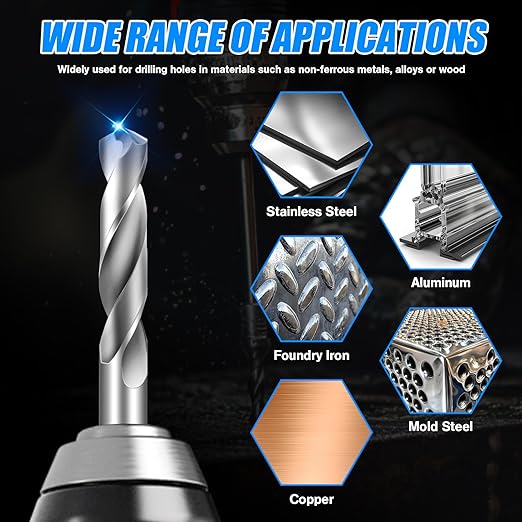 Drill Bit Set 4 Pcs Solid Carbide Drill Bits, 1/8" 1/4" 1/16" 3/16" Tungsten Carbide Drill Bits, Metal Drill Bit Set for Aluminum Alloy Copper Steel Hardened Steel Cast Iron