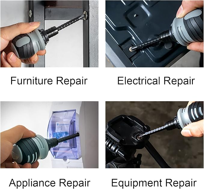 Short ratchet screwdriver CR-V hardened hard dual-purpose screwdriver head Telescopic dual-purpose screwdriver cross Slotted screwdriver head Screwdriver powerful magnetic multi-function