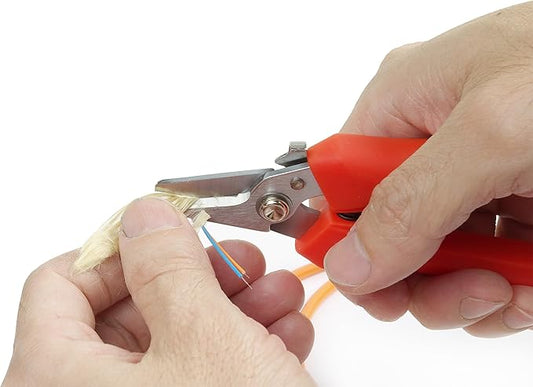 Ascend Tools FOC-851 Compact Kevlar Cutter, Portable Spring Loaded Safety Lock Ambidextrous, Utility Tool for Fiber Installation Technicians, Splicing and Termination