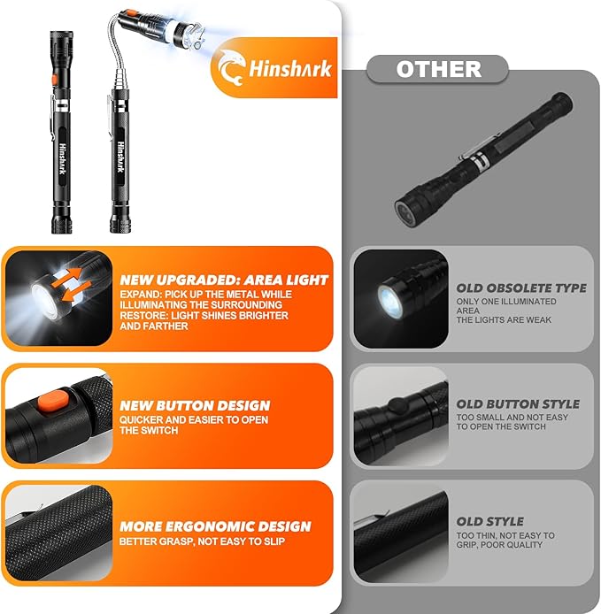 Gifts for Men, Valentines Day Gifts for Him Extendable Telescoping Magnetic Pickup Tools Set, Anniversary Birthday Gift for Men Dad Husband Him, Mens Valentines Gift for Cool Gadgets Tools