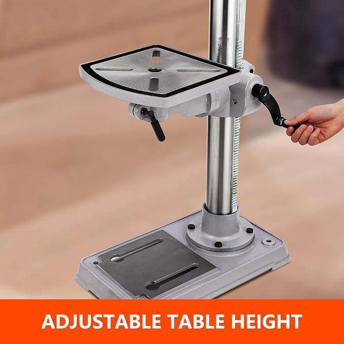 13 In Floor Drill Press, 7.5 Amp 120V Pure Copper Motor, 288-3084 Rpm Variable Speed Cast Iron Bench Drill Press, 0-45° Tilting Worktable, Tabletop Drilling Machine for Wood Metal