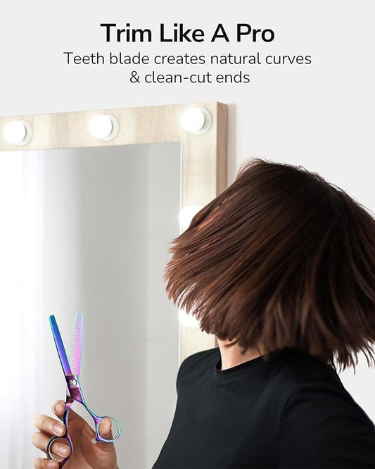 ULG Hair Thinning Scissors Professional Barber?셲 Texturizing Teeth Shears for Hairdressing, Salon and Home Use Thinning Shears for Hair Cutting, Made of Japanese Stainless Steel, 6.5 inch