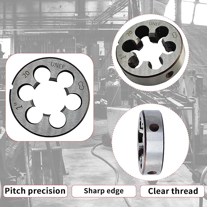 Lzcdelyxiao 1"-20 Die UNEF 1"-20 TPI Right Hand Nominal Diameter 1" Thread Per Inch 20 Fin Thread Tolerance Grade 2B Right Hand Thread High Speed Steel HSS