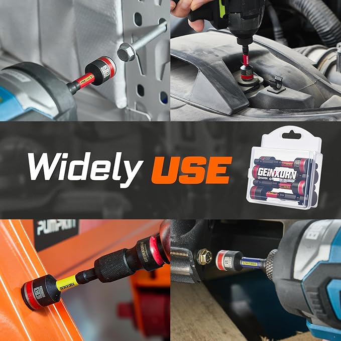 Impact Nut Driver Set, 20 Pieces 2.56?쒵ong 1/4??Magnetic SAE Nut Setter Set 6 Point Alloy Steel Use 1/4 Hex Shank Impact Driver with Portable Storage Cases