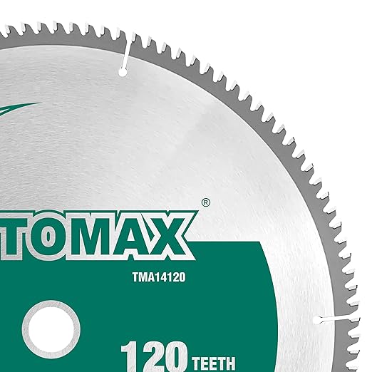 TOMAX 14-Inch 120 Tooth TCG Thin Aluminum and Non-Ferrous Metal Saw Blade with 1-Inch Arbor