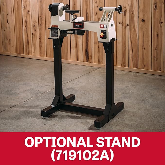 JET 10" x 15" Variable Speed Benchtop Woodworking Lathe, Wood Turning Machine, 1/2 HP, 115V 1Ph (JWL-1015VS)