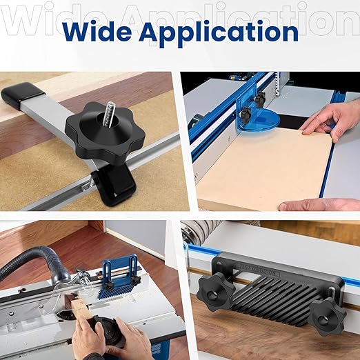 10 Sets of 1/4"-20 T Track Knob Kit, Star Knobs Kit Include 1/4-20 Threaded Bolt 2-1/2" Length with Washers, T Track Accessories for Woodworking Jigs and Fixtures