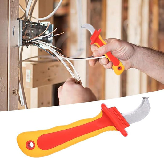 Cable Stripper, Electrician Knife, Insulation Knife for Cutting Insulation 1000V, 8.3IN Antislip Wire Skinning Knife, Cable Knife, Electrical Knife Antimagnetic IEC60900