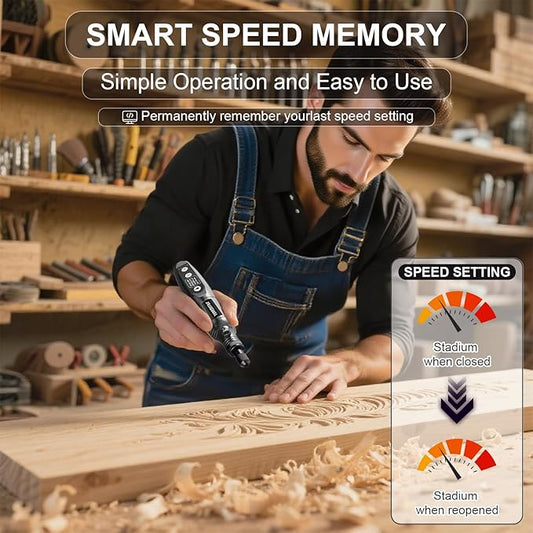 JANGKLIFE Mini Cordless Rotary Tool Kit, 5-speed Multi-purpose Engraving Tool, with LED Light, 67 Accessories, Engraving, Sanding, Grinding, Polishing, Carving, Etching, DIY Crafts
