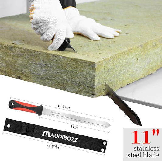Insulation Knife & Sod Cutter Knife, 11.14-Inch Stainless Steel Sharp Double Sided Blade for foam insulation, Rockwool and Lawn Repair