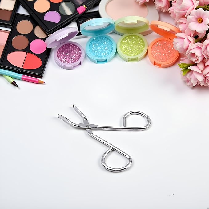 Silver Stainless Steel Eyebrow Scissors, Elbow Pliers Clip Scissors, Flat Tip Tweezers Hair Plucker Hair Removal, Industrial Tweezers, Hand Tools
