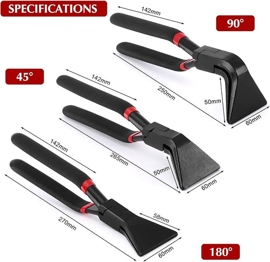 EMENTOL 3-Piece Hand Seamer Sheet Metal Tools, Sheet Metal Bending Pliers Set Straight, 45째 & 90째 Bending Tool for Roofers, Plumbers