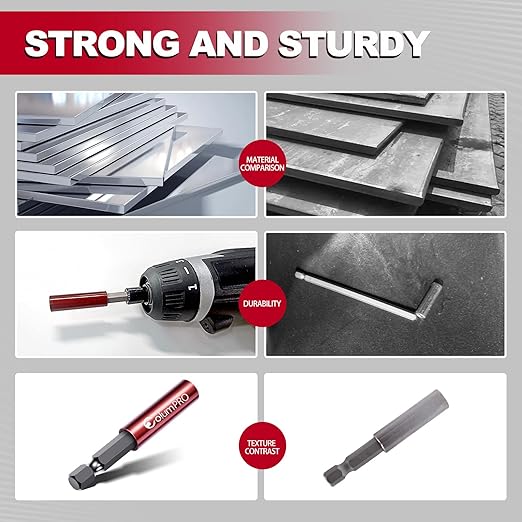 2PCS 12inch Strong Magnetic Drill Bit Extension Holder for Impact Driver,1/4" Hex Shank S2 Steel Magnetic Screwdriver Extension,Drill Bit Extender