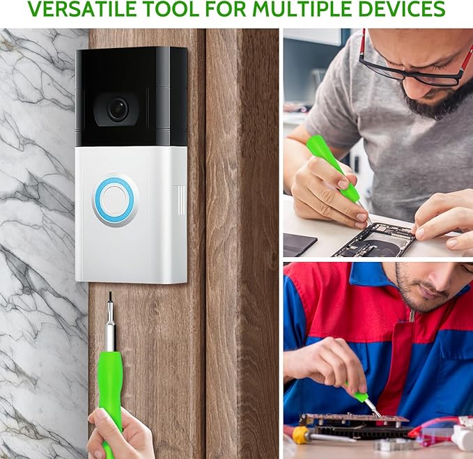 Ring Doorbell Screwdriver for ALL Models Ring Video Doorbell 4-in-1 Doorbell Maintenance Kit Green