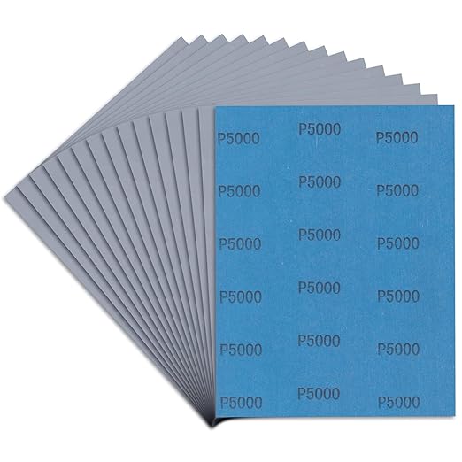 48PCS Sandpaper, Wet Dry Sandpaper, High Grit 80 120 150 180 220 320 400 600 800 1000 1200 1500 2000 2500 3000 5000 Sandpaper Sheets (80-5000 Grit, 48 Sheets)