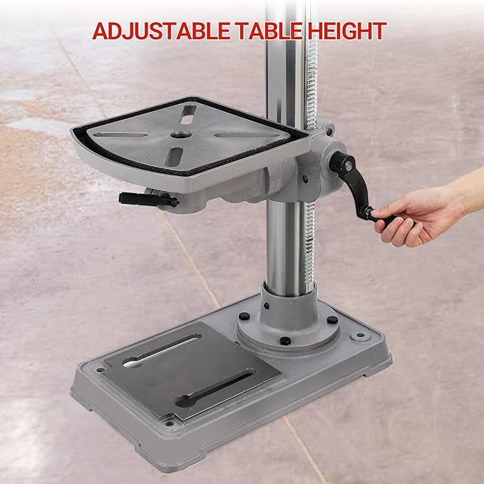 13 in Benchtop Drill Press, 7.5 Amp 120V, 288-3084 RPM Variable Speed Cast Iron Bench Drill Press, 0-45°Tilting Worktable, Tabletop Drilling Machine for Wood Metal
