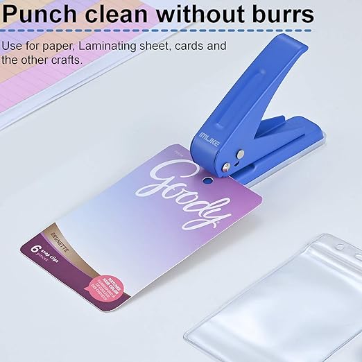 IMLIKE Metal Single Hole Punch: 1/4 Inch One Hole Small Puncher - Strong 1 Hole Paper Punch - Easy Punch 16 Sheets Paper - Can Punch 1/24 Inch PVC Card and Under 1/16 Inch Cardboard
