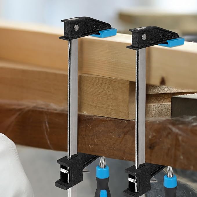 FASTORS Bar Clamps for Woodworking 36 Inch,4 Pack Wood Clamps Adjustable and Release Quickly,Woodworking Clamps Throat Depth 2.5 Inch,Serrated Steel Rail,Bar Clamps Force 600 Lbs