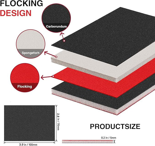 24 Pcs Sanding Sponge 80-3000 Grit Sandpaper Assortment, Washable and Reusable Sanding Blocks, Wet/Dry Sandpaper for Wood, Metal, Drywall, Furniture Polishing