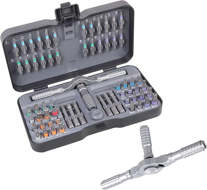 66-in-1 Ratchet Screwdriver Set, Professional Magnetic Screwdriver Kit with S2 Steel Bits & Flexible Shaft, High Torque 40N쨌m Tool for Furniture Assembly, Electronics Repair, and Bicycle Maintenance
