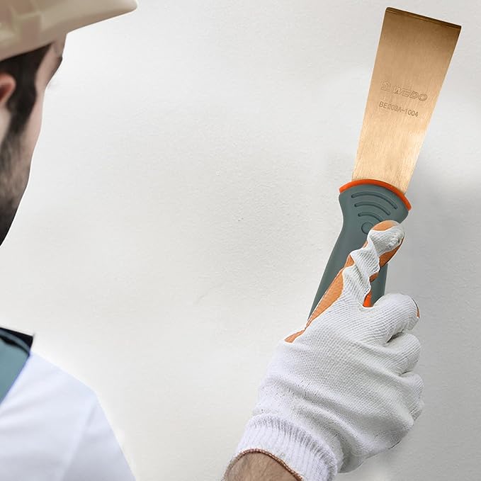 WEDO Non-Sparking 1-1/2" Putty Knife, Stiff Spark-free Safety Scraper Painter 40mm, Non-Magnetic, Die-Forge, Corrosion Resistant, DIN Standard, Beryllium Copper, 8??Length