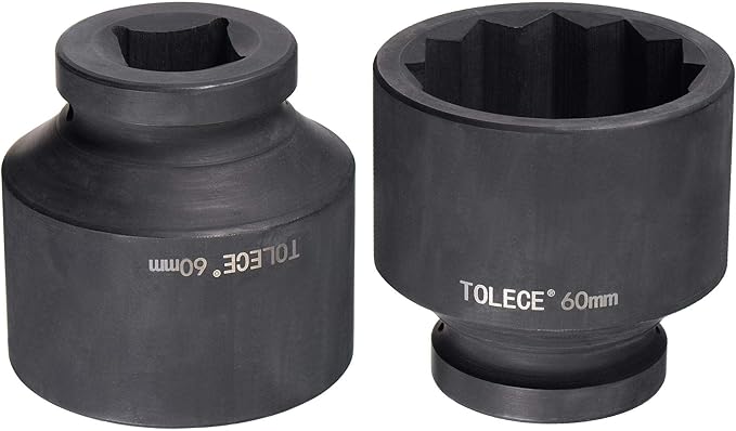 uxcell 1-Inch Drive 60mm 12-Point Impact Socket, CR-MO Steel 84mm Length, Standard Metric Sizes