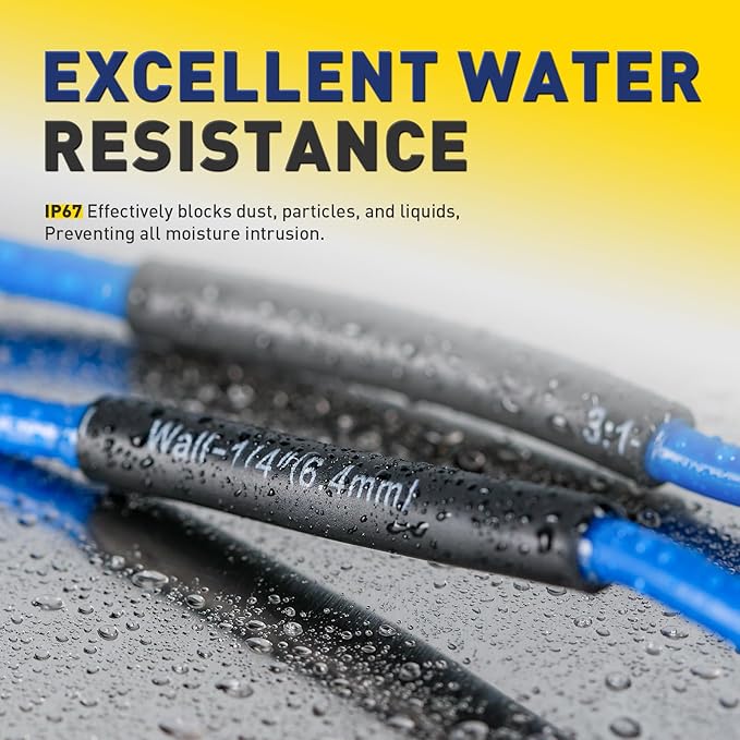 haisstronica 3:1 Heat Shrink Tubing, Shrink Ratio Adhesive Lined Marine Grade Heat Shrink Tube for Home, Automotive and Industrial (Blue) 90FT 3/32inch